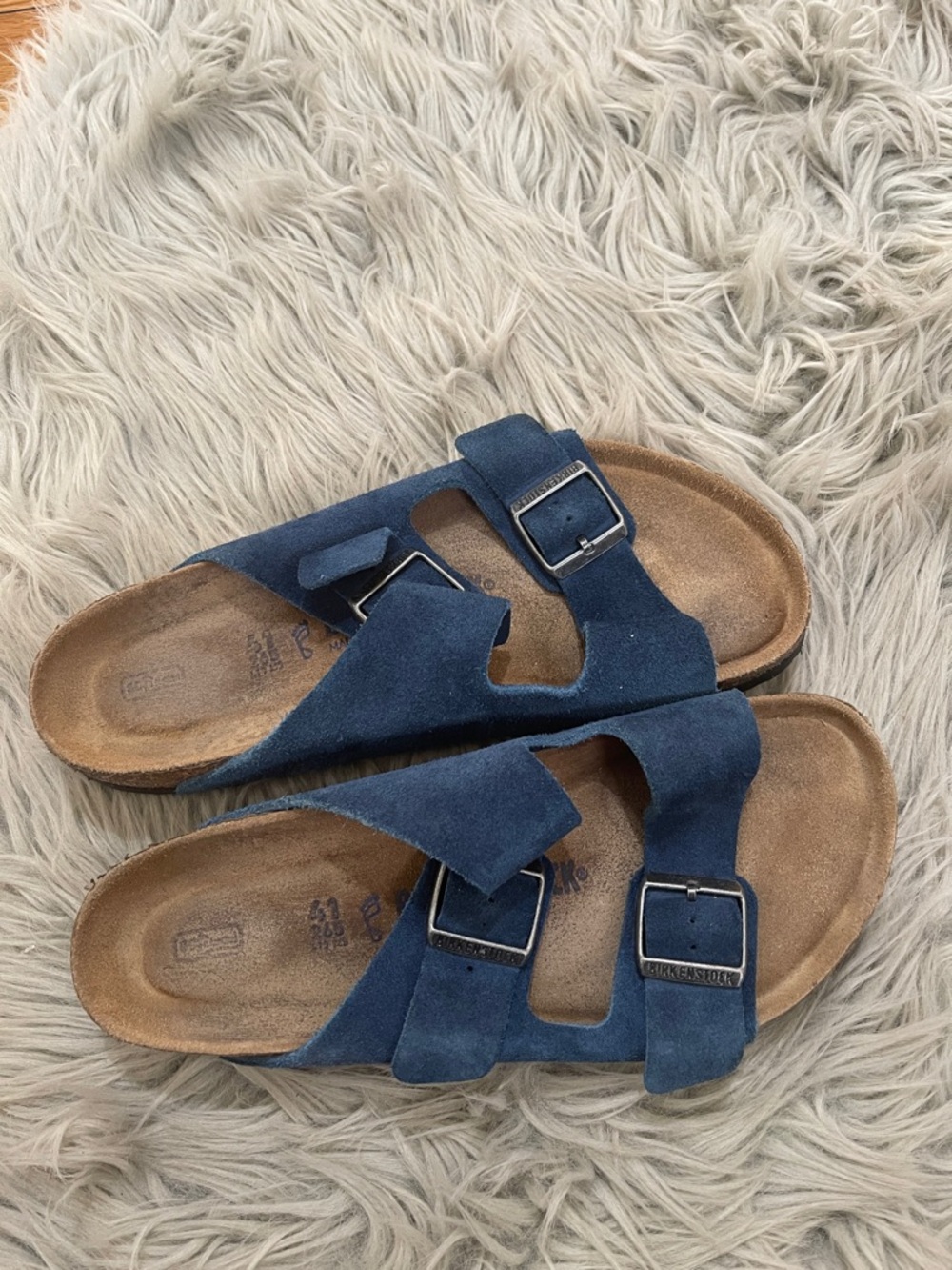 Birkenstock Men's Arizona Suede Sandals in Navy Blue
